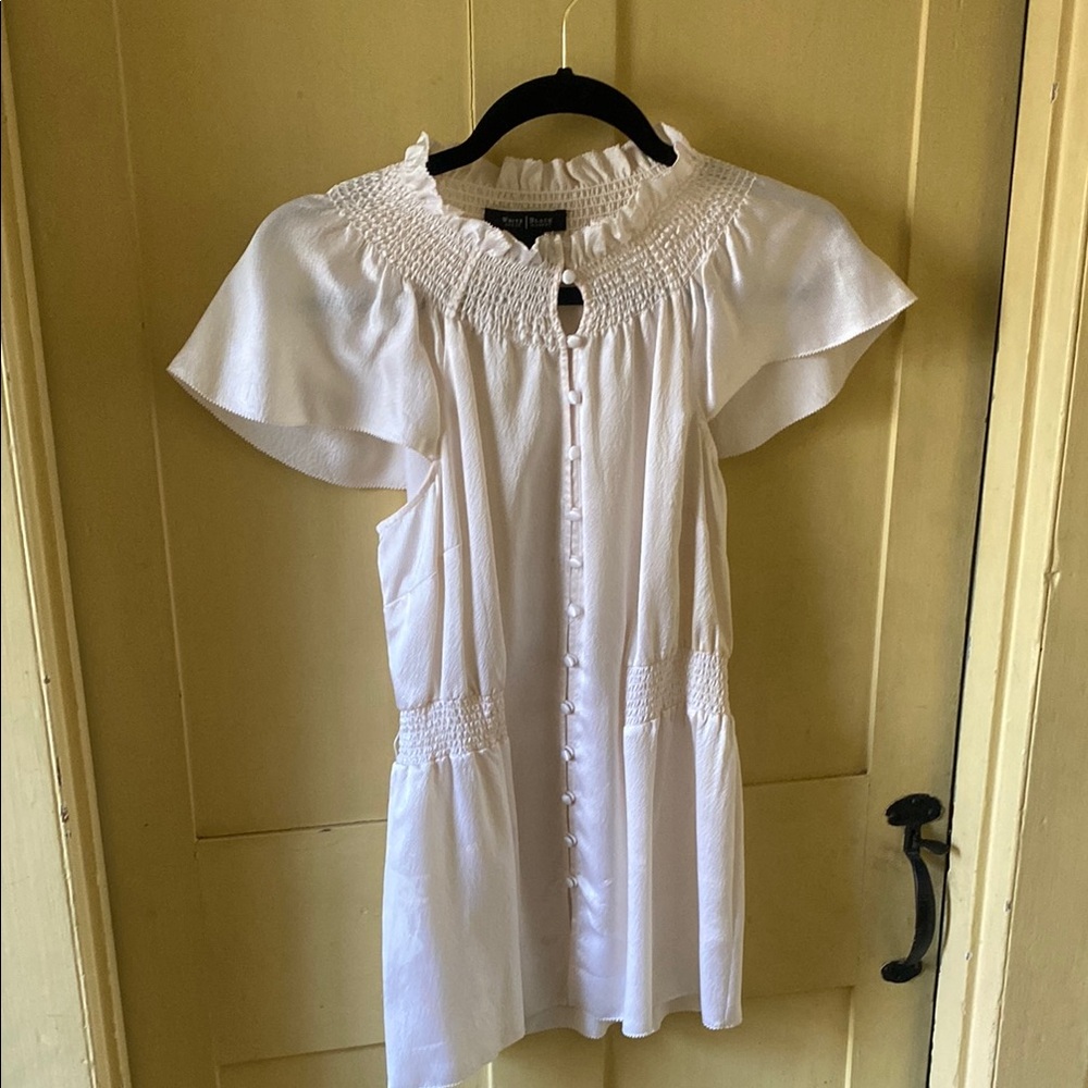 White Blouse - White & Black